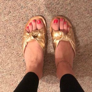 Jeffrey Campbell women’s rose gold knot sandals